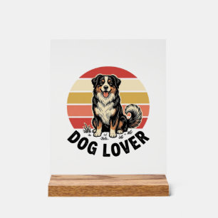 Señal Acrílica Diseño de puesta de sol de perro lindo grabado vin