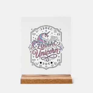 Señal Acrílica Diseño de regalo Unicornio Zodiaco Unicornio Jugue