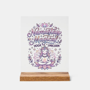 Señal Acrílica Diseño de tipografía adorable mágico Namastay Unic