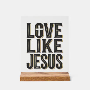 Señal Acrílica Diseño de tipografía cristiana Ama como Jesús_1