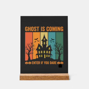 Señal Acrílica Diseño de vector de casa embrujada de fantasmas de
