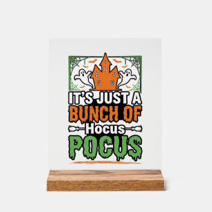 Señal Acrílica diseño de vector de cita de Hocus Pocus de Hallowe