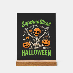 Señal Acrílica Diseño de vector de Halloween de esqueleto sobrena