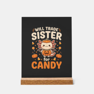 Señal Acrílica Diseño de vector de intercambio de dulces de Axolo