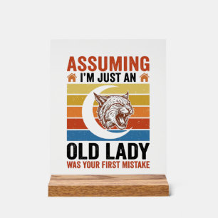 Señal Acrílica Diseño divertido de camiseta vintage de Wildcat an