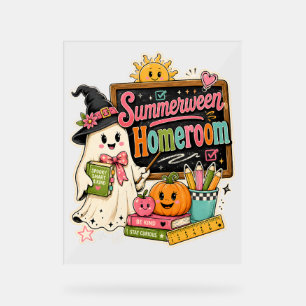 Señal Acrílica Diseño gráfico espeluznante de Halloween para el r