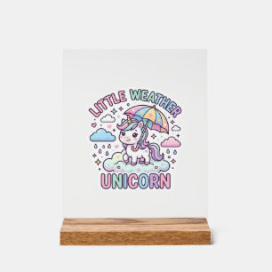 Señal Acrílica Diseño Gráfico Unicornio Pequeño Tiempo Unicornio 