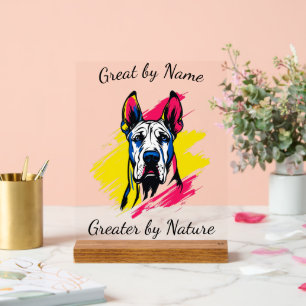 Señal Acrílica Diseño Personalizable de Gran Danés de Pop Art