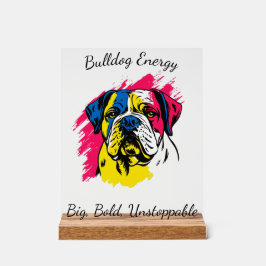 Señal Acrílica Diseño Personalizado de Bulldog con Arte Pop