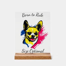 Señal Acrílica Diseño Personalizado de Chihuahua con Arte Pop
