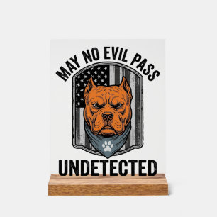 Señal Acrílica Diseño Vector Vintage Perro Guardián No Deja Pasar