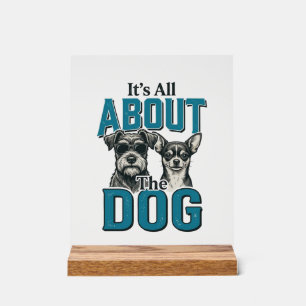 Señal Acrílica diseño vectorial de cita de amante de perros vinta