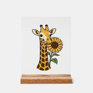 Señal Acrílica Diseño vectorial de girasol de jirafa vintage_1