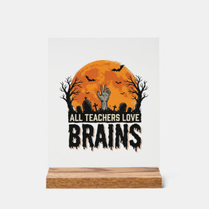 Señal Acrílica Diseño vectorial vintage de cerebros de profesor d