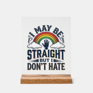 Señal Acrílica Diseño vectorial vintage de orgullo de aliado hete