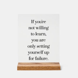 Señal Acrílica Disposición A Aprender Rótulo Acrílico