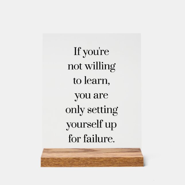 Señal Acrílica Disposición A Aprender Rótulo Acrílico (Anverso)