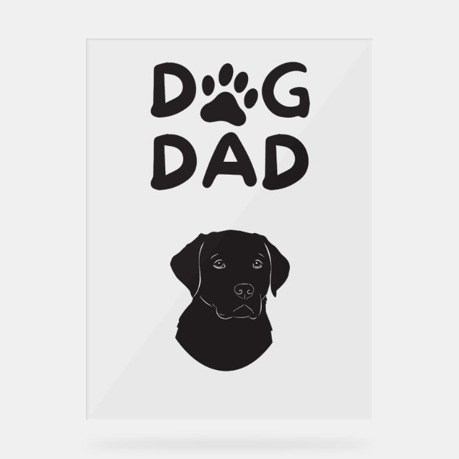 Señal Acrílica  Dog Dad T-shirt | Funny Pet Lovers Tee  (Anverso)