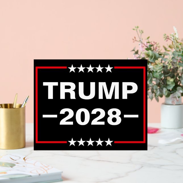 Señal Acrílica Donald Trump, presidente de 2028 (Boda)