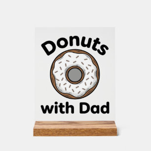 Señal Acrílica Donas Con Papá Diseño De Camiseta De Donut Vintage