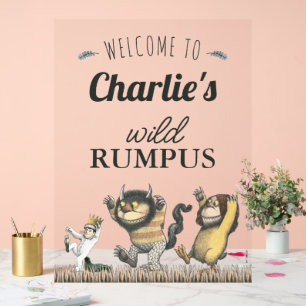 Señal Acrílica Donde viven los monstruos - Bienvenida de cumpleañ