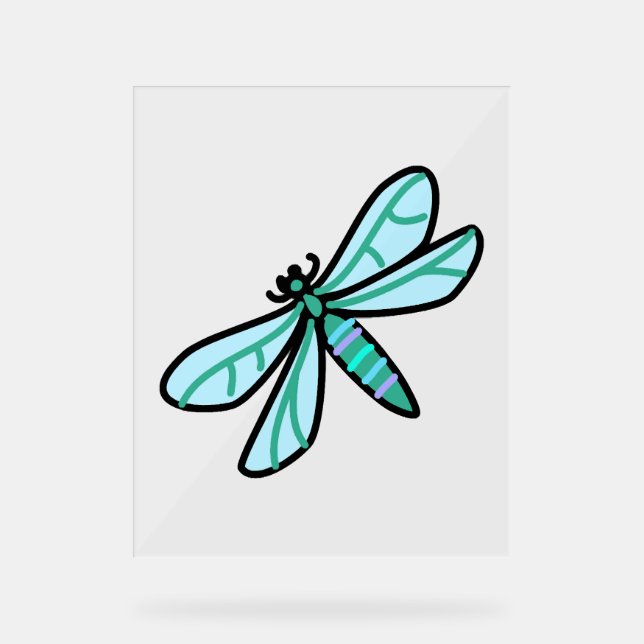 Señal Acrílica doodle a Dragonfly (Anverso)