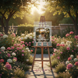 Señal Acrílica Doodle Photo Frame Engagement Party Welcome