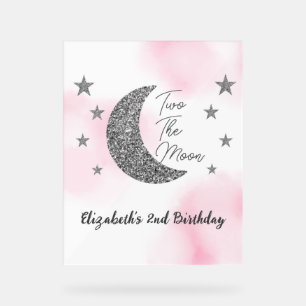 Señal Acrílica Dos El Rótulo Acrílico De Segundo Cumpleaños De La