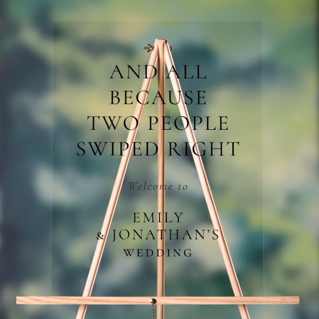 Señal Acrílica Dos Personas Sencillas Nadaron Boda De Bienvenida  (Neutral )