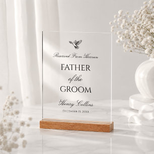 Señal Acrílica Dove Padre de la Novia Boda Memorial