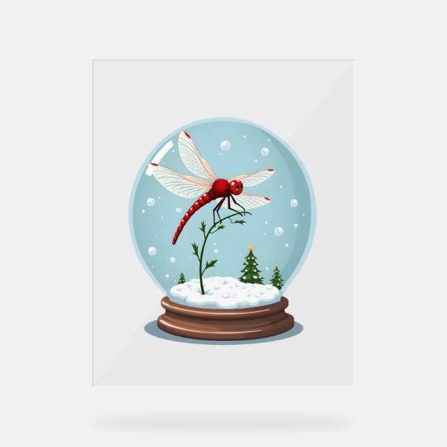 Señal Acrílica Dragonfly de Globe de Nieve (Anverso)