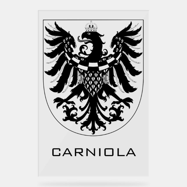 Señal Acrílica Ducado de Carniola Arte heráldico monocromo (Anverso)