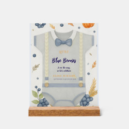 Señal Acrílica Ducha de bebé autum otoño burlap bodysuit