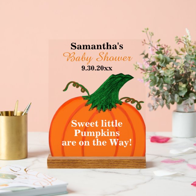 Señal Acrílica Ducha de bebé Little Pumpkins Multiples (Boda)