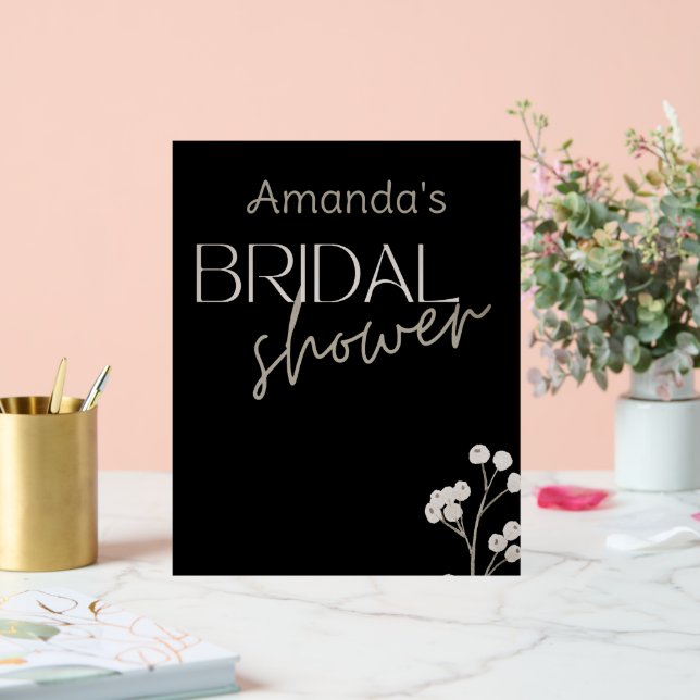 Señal Acrílica Ducha de Novia con Guion Simple Moderno (Boda)