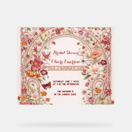 Señal Acrílica Ducha de Novia de Jardín Floral Vintage