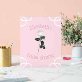 Señal Acrílica Ducha de novia rosa de Petal rosa de rosa rosa bla