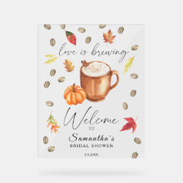 Señal Acrílica Ducha de pumpkin Latte Bridal Bienvenida