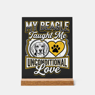 Señal Acrílica Dueño de perro Beagle amor incondicional