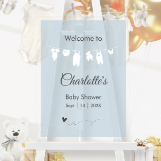 Señal Acrílica Duste azul Minimalista translúcido niño niño ducha