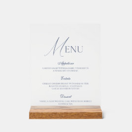 Señal Acrílica Dusty Blue Fine Art Acrylic Wedding Menu Sign