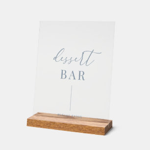 Señal Acrílica Dusty Blue Modern Elegant Wedant Dessert Bar