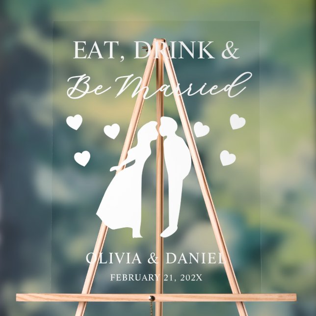 Señal Acrílica Eat, Drink & Be Married Custom Wedding (Neutral )