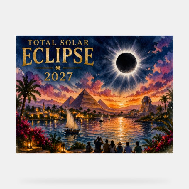 Señal Acrílica Eclipse Total Solar 2027 Egipto (Anverso)