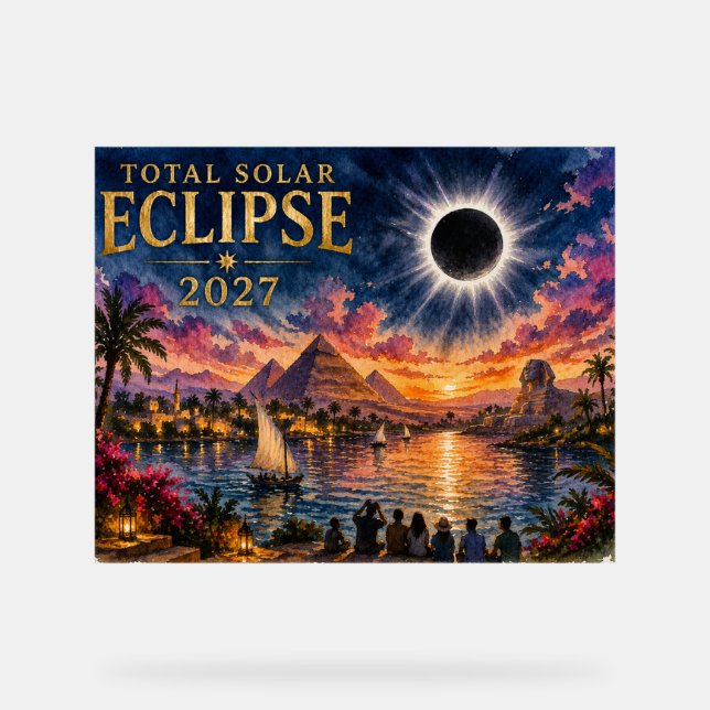 Señal Acrílica Eclipse Total Solar 2027 Egipto (Anverso)