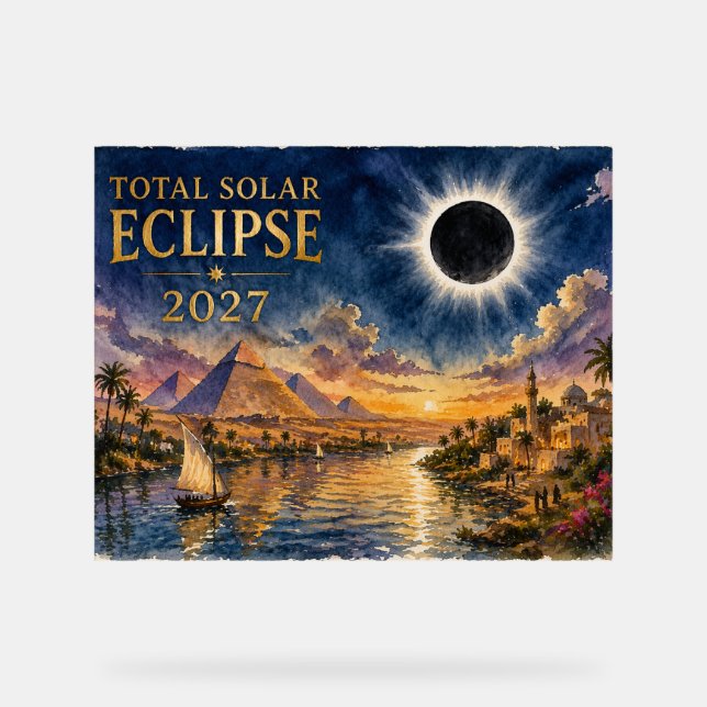 Señal Acrílica Eclipse Total Solar 2027 Egipto (Anverso)
