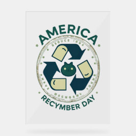 Señal Acrílica Eco Warrior Recycle Day Shirt