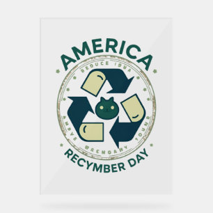 Señal Acrílica Eco Warrior Recycle Day Shirt
