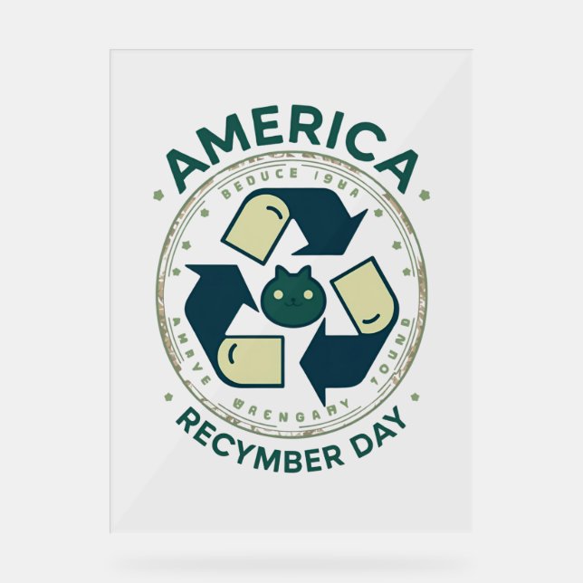 Señal Acrílica Eco Warrior Recycle Day Shirt (Anverso)