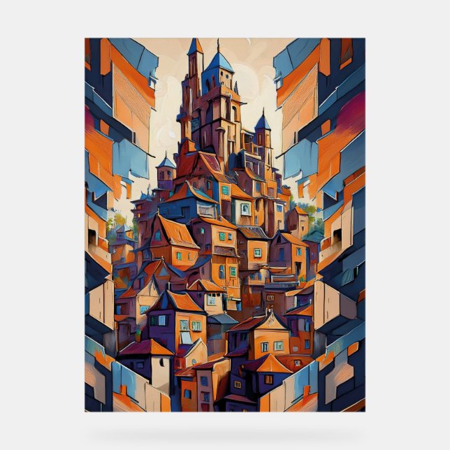 Señal Acrílica Edificios Coloridos (Anverso)